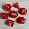 Juego de Dados Poliedros D&D con Patrón de Mármol, Color Mixto Transparente D4D6D8D10D12D20 Caras, Coc, Juego de Mesa, Juego de Siete Piezas