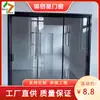 Puerta Deslizante de Tres Paneles Extremadamente Estrecha Puerta Deslizante Puerta de Cocina Riel Colgante Aleación de Titanio Aluminio Magnesio Puerta de Baño Balcón Mampara de Cristal