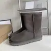 Botas de Nieve Sangpo Transfronterizas Clásicas Versátiles 5825 Botas Altas de Media Caña Piel de Oveja Integrada Botas de Algodón de Invierno para Mujer