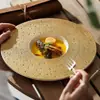 Plato de Sopa Occidental Dorado de Lujo Súper Grande de Fábrica Plato de Sombrero de Paja para el Hogar Plato Hondo Cerámica Restaurante Hotel Vajilla de Alta Gama