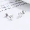 Pendientes de botón de hilo de perla estrella para mujer Plata de ley 925 estilo coreano temperamento personalizado con cuentas para el lóbulo de la oreja joyería de oreja de alta calidad