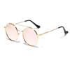 Gafas Xunge con montura grande de metal, gafas de sol coloridas para hombre, gafas de sol retro de moda de doble haz para mujer ins2024 Nuevo
