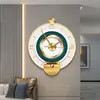 Reloj de Pared Artístico de Lujo Moderno, Instalación sin Taladro, Decoración de Reloj para Sala de Estar, Reloj de Pared Silencioso de Gama Alta, Elegante Reloj de Pared