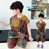 Conjunto de Camisa sin Mangas de Verano para Niños, Conjunto Elegante y Fresco de Dos Piezas para Niños, Ropa Fresca para Niños Pequeños y Medianos, Mayoreo
