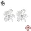 Evelle pequenos brincos de flores transparentes frescas s925 prata esterlina banhado a platina brincos Coringa brincos atacado brincos para as mulheres