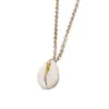 Collar Colgante de Concha de Caracola Chapada en Oro Natural, Joyería Vintage de Playa Natural al por Mayor para Mujeres, Estilo Vacacional Ins