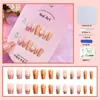 Venta Directa Personalizada de Fábrica Uñas Cortas, Medias y Largas para Manicura, Uñas Portátiles de Fototerapia Hechas a Mano, Pegatinas para Uñas, Estilo de Lujo Accesible 24 Piezas