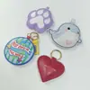 Llavero de Algodón y Pu Relleno con Dibujo de Dibujos Animados Lindo, Colgante de Pata de Gato, Accesorio de Piel Estampada con Lámina de Oro, Logo Personalizable