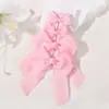 Presilha de Cabelo Infantil Popular Transfronteiriça Cor Sólida Fita Dupla Camada Laço de Cetim Listrado Poliéster Presilha de Cabelo Infantil Acessório de Cabelo