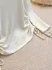Camiseta feminina de manga longa com cordão na cintura, estilo coreano, nova moda outono 2026, top slim fit A14254