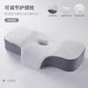 Almohada ergonómica de espuma viscoelástica con superficie curva 3D integrada para avión, partición doble, almohada para el cuello, universal para cuatro estaciones