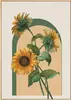 Pintura decorativa de girasol estilo nórdico, pequeña y clara de plantas y flores estilo japonés, pintura colgante para sala de estar, pintura de pared para balcón de restaurante