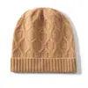 Gorro de Punto de Cachemira para Otoño e Invierno Gorro de Lana Trenzado Grueso y Cálido Gorro Versátil de Cuadros de Diamante Gorro Frío para Hombre