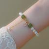 Pulsera de personaje Pearl Fu para mujer Estilo de celebridad de internet Dulce Esmeralda Pulsera del mismo estilo de TikTok Estilo coreano Frijol rojo Regalo de Qixi para mujer
