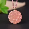 Flor de Melocotón Natural Donut Relleno Manzana Nube Auspiciosa Candado Colgante de Jade Anillo de Paz Colgante Suministro en Vivo Suministro de Comercio Exterior