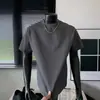 Nueva camiseta de manga corta para hombre, corte holgado, cuello redondo, camiseta básica, top versátil casual de moda de verano, ropa transpirable para hombre