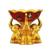 Placa de Oferta de Frutas com Símbolos Auspiciosos de Elefante Pintada em Resina de Xizang para Uso Interno, Decoração de Casa para Oferecer Frutas ao Deus da Riqueza, Ornamento de Mesa