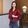 Jaqueta de baseball personalizada para mulheres petite, gola alta, zíper, cintura com cordão 2026, top de jaqueta brilhante para o outono