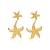 Brincos Europeus e Americanos Transfronteiriços Retrô Simples de Aço Inoxidável com Tema Oceânico Moda Ins Estrela do Mar Elegante Luxo Acessível Joias de Alta Qualidade