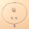 Diseño de Lujo Ligero Europeo y Americano Anillo de Diamantes de Circonita de Múltiples Piezas Cadena para Clavícula Elegante de Personalidad a la Moda para Mujer