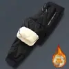 Pantalones de algodón ultrasónicos al por mayor transfronterizos, pantalones casuales de algodón con borrego para hombre, talla grande, corte holgado, forrados de polar, pantalones de correr engrosados