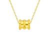 Colgante pequeño de oro puro 999 para cintura, cadena simple de oro duro 3D para clavícula, collar para mujer, elegante y brillante, estilo de transmisión en vivo.