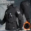 Nueva chaqueta táctica de montañismo impermeable, cálida, de corte holgado, multibolsillos, forrada de polar para otoño e invierno, conjunto transfronterizo