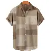 Camisa de Manga Corta de Verano Nueva para Hombre Europea y Americana Feihe Impresión Digital 3D Moda Hawaiana Casual Ropa para Hombre