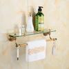Estante para toallas de baño de cobre antiguo Estilo europeo Estante para toallas tallado Estante de almacenamiento para baño inodoro Juego de accesorios de baño Transfronterizo