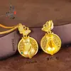 Loja de Ouro Mesmo Estilo Ouro Antigo Banhado Vazado Escovado Contas Verdes Dança da Borboleta Gato Pingente para Mulheres, Colar Vintage Escovado Gatinho