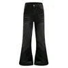 Jeans acampanados lavados estilo retro americano con orejas de gato para hombre y mujer, nuevos pantalones de diseño versátil de otoño ajustados