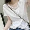 Nueva Camiseta de Manga Corta de Algodón de Bambú para Mujer 2024 Verano Cómoda Casual Versátil Estilo Japonés Top Sencillo