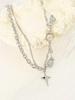 Collar con diseño de nicho y costura irregular de piedra lunar blanca para mujer, cadena de clavícula elegante, ligera y de lujo de alta gama.