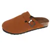 Zuecos para Mujer para Parejas, Pantuflas de Corcho, Zapatos Romanos de Gran Tamaño Transfronterizos para Desear, Zapatos Casuales de Media Pantufla Perezosos, Modernos