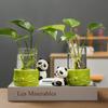 Novo Panda Vaso Hidropônico Ornamentos de Mesa Escritório Planta Aquática Estação de Flores Arranjo de Flores Decorações para Sala de Estar