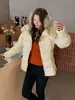 Chaqueta Acolchada de Algodón Moda Ligeramente Ajustada Corta para Mujer 2026 Invierno Engrosada Cálida con Capucha Versátil Chaqueta de Algodón Ropa de Abrigo