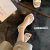 Nuevas Sandalias de Verano Elegantes con Punta Cuadrada Diagonal, Tira en T y Diseño de Clip en el Dedo del Pie, Sandalias Planas Versátiles para Mujer, Sandalias Negras