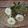 Simulación de liquidación 6 rosas felices, camelia, rosa Blea, material floral para bodas, salón de bodas, rosa de té decorativa con flores falsas