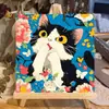 Gatito Lindo con Bufanda Pintura al Óleo Digital para Colorear DIY Interactivo Padre-Hijo Amigable para Principiantes Pintura Decorativa Acrílica