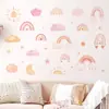 Br63986 Pegatinas de Pared Autoadhesivas Estilo Ins de Nube Arcoíris Cálido para Decoración de Dormitorio, Guardería, Habitación de Niños