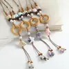 Serie de Animales Marinos Collar de Cerámica Colgante Largo de Vieira Estrella de Mar Caracola Colgante Pequeño Fresco Simple Cadena para Suéter