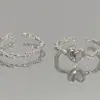 Anillo de Dedo Índice Ajustable de Corazón Sólido de Lujo Minimalista de Nicho para Mujeres, Moderno y Único, Modelo Nuevo 2026