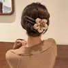 Pinza de Pelo de Flor de Lana Dulce para Otoño e Invierno para Mujeres con Bolas de Pelo Roto, Pinza de Pato, Tocado para la Parte Posterior de la Cabeza, Pinza Retorcida