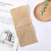 Bolsa para cubiertos de fiesta navideña hecha de yute y arpillera con ribete de encaje, estilo básico para fiesta, boda y vajilla festiva