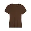 Camiseta para mujer de cuello en V hombro normal corte ajustado favorecedora de manga corta para mujer verano para ir al trabajo versátil color liso top de lyocell tencel