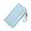 Carteira Feminina Longa Fashion Simples com Puxador de Cartão Bifold Zíper Porta-Moedas Porta-Cartões Carteira carteira