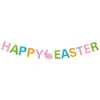Banner Brillante de Feliz Pascua Conejo Brillante de Colores Guirnalda de Huevos de Pascua Feliz Pascua