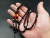 Atacado obsidiana conta redonda cordão pendente acessórios mantra seis sílabas cordão pingente colar de jade cordão corrente de contas de jade