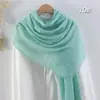 Bufanda de Algodón y Lino Burbuja de Comercio Exterior, Bufanda de Seda para Mujer, Pañuelo Versátil para la Cabeza, Bufanda Larga para Proteger del Sol, Bufanda de Color Sólido, Venta al por Mayor desde el Fabricante