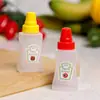 Garrafa Quadrada para Condimentos, Garrafa Squeeze para Molhos, Garrafinha para Temperos de Salada de Tomate, Garrafa para Molho Barbecue, Caixa Organizadora para Condimentos de Cozinha